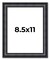 Photo Size Linear Black Picture Frame - UV Acrylic, Foam Board Backing, Hanging Hardware